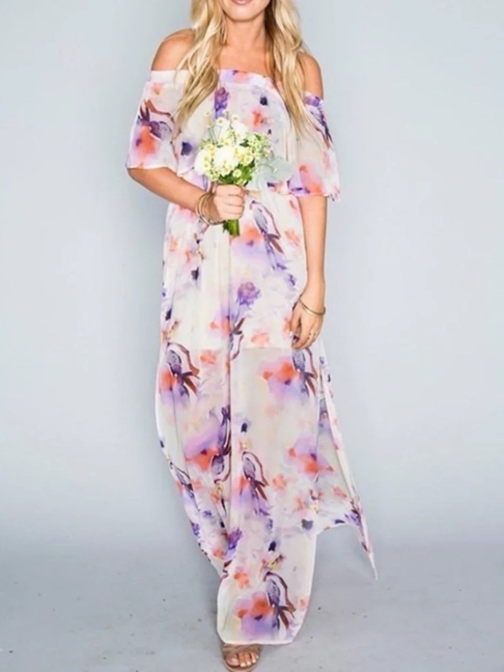 Show Me Your Mumu Hacienda Maxi Dress Bridesmaid Gown Floral Convertible Small